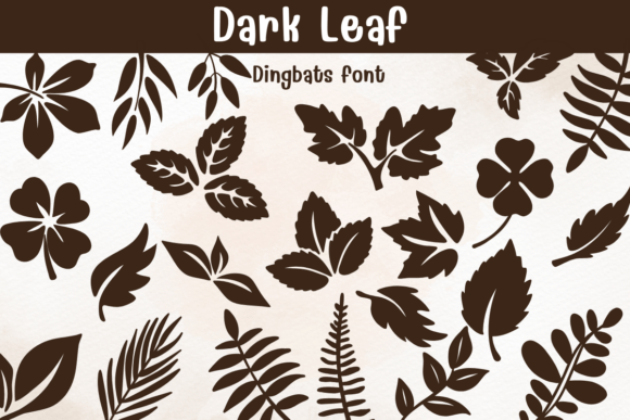Dark Leaf Typeface: A Botanical Dingbats Font for Handmade Branding