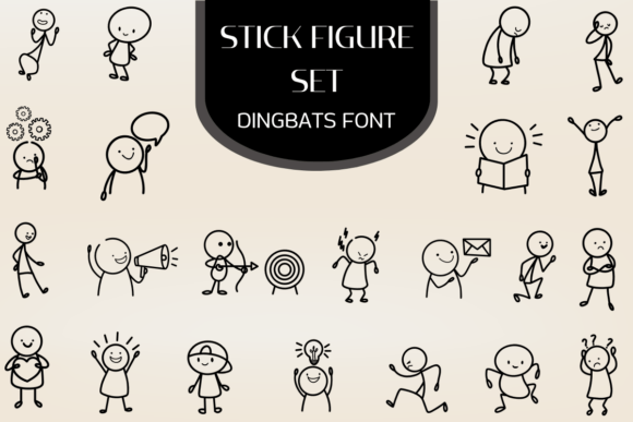 Stick Figure Set: A Creative Font for Dynamic Social Media Graphics