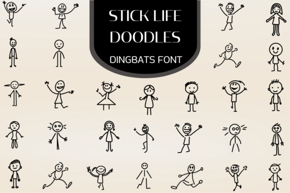Stick Life Doodles: The Playful Dingbats Typeface for Handmade Brands